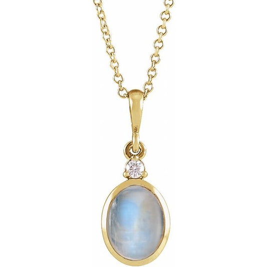 Cabochon Bezel-Set Necklace or Pendant