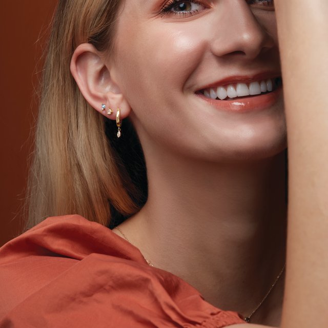 Accented Hinged Hoop Earrings