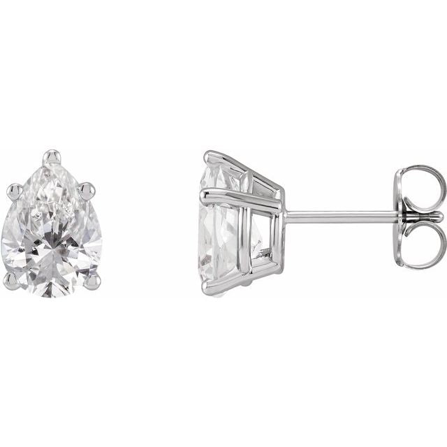 Pear 5-Prong Stud Earrings
