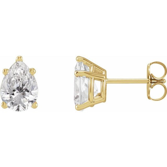 Pear 5-Prong Stud Earrings