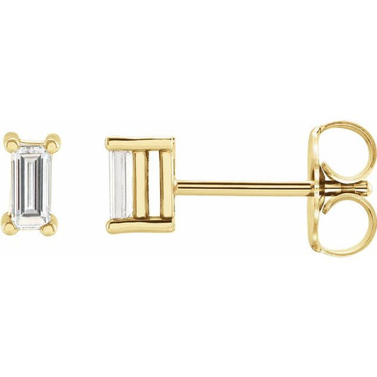 Straight Baguette 4-Prong Stud Earrings