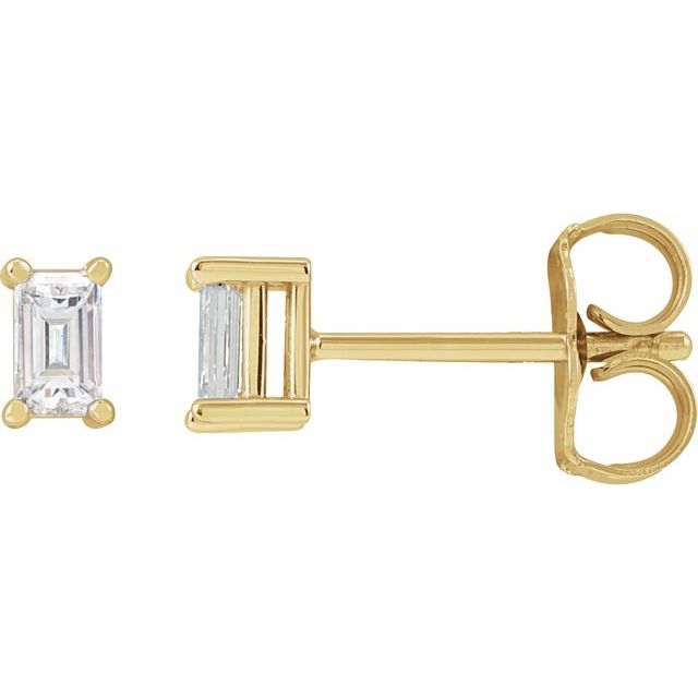 Straight Baguette 4-Prong Stud Earrings