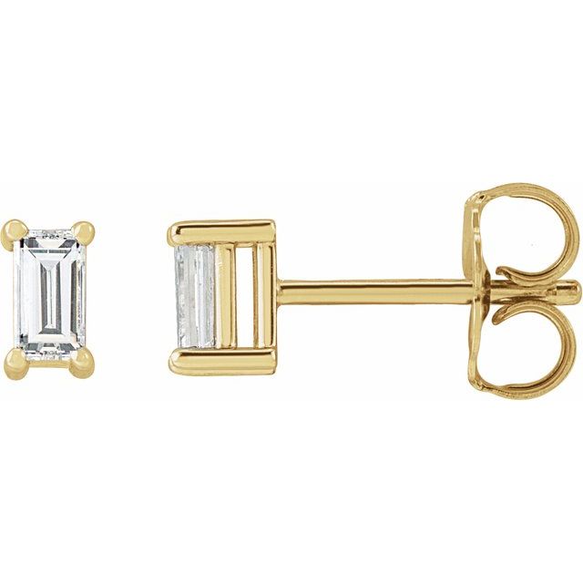 Straight Baguette 4-Prong Stud Earrings