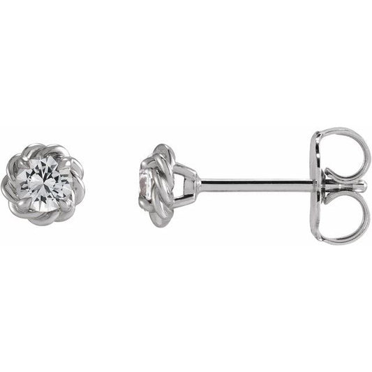 Round 4-Prong Claw Stud Earrings
