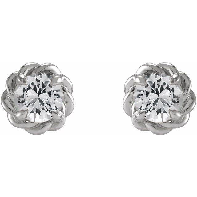 Round 4-Prong Claw Stud Earrings