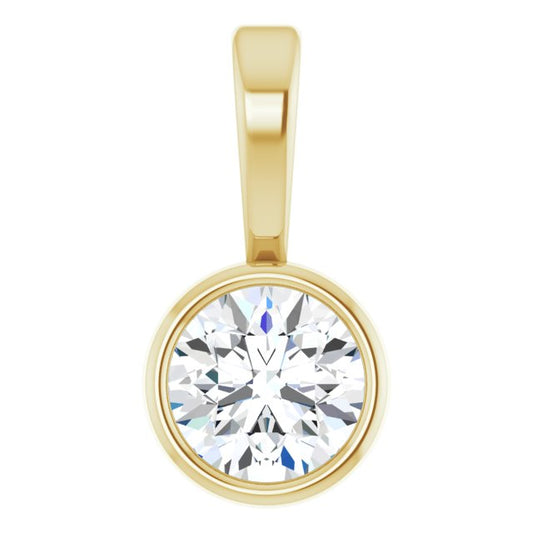 Bezel-Set Solitaire Necklace or Pendant