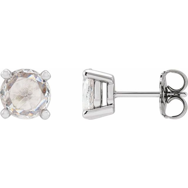 Round 4-Prong Rose-Cut Stud Earrings