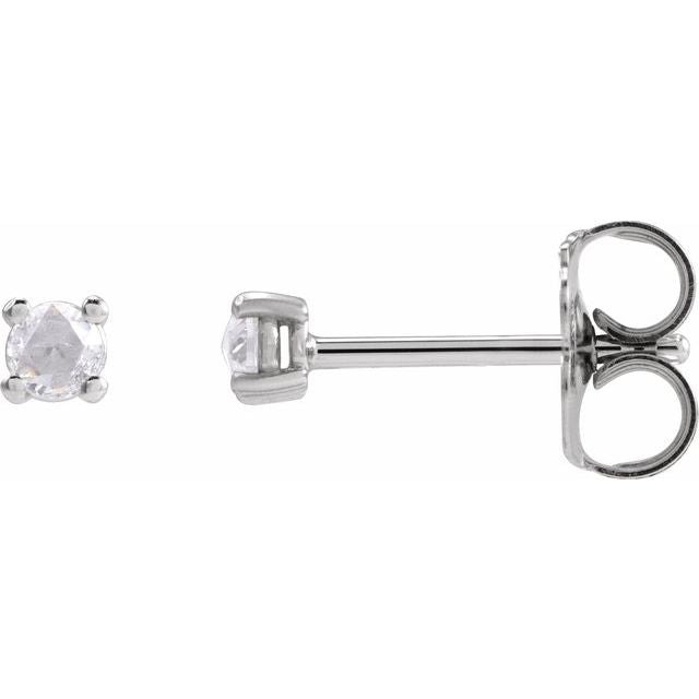 Round 4-Prong Rose-Cut Stud Earrings