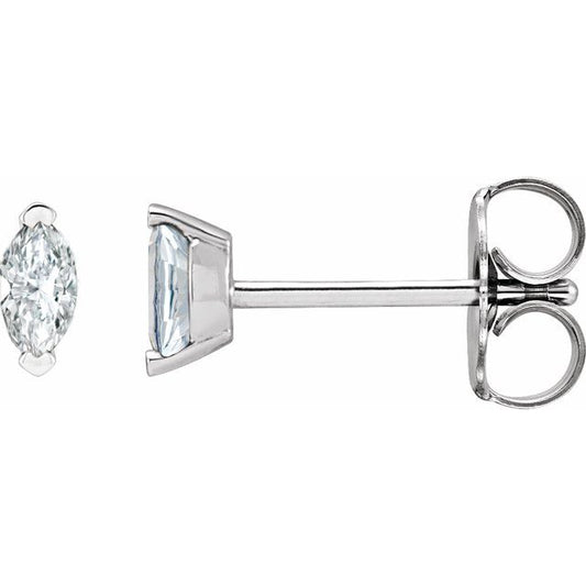 Solitaire V-Prong Stud Earrings
