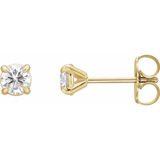 Round 4-Prong Claw Stud Earrings