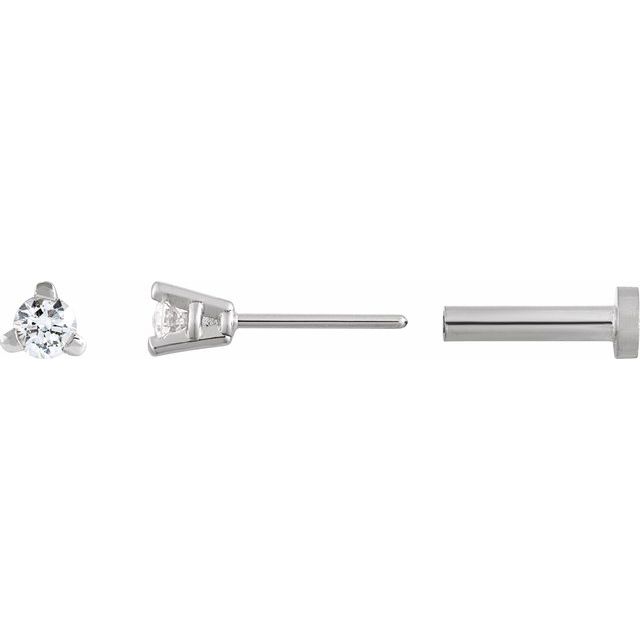 Round 3-Prong Press Fit Stud Earrings