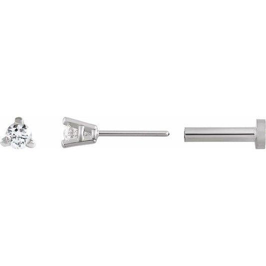 Round 3-Prong Press Fit Stud Earrings