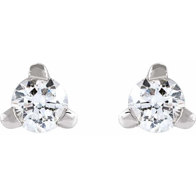Round 3-Prong Press Fit Stud Earrings