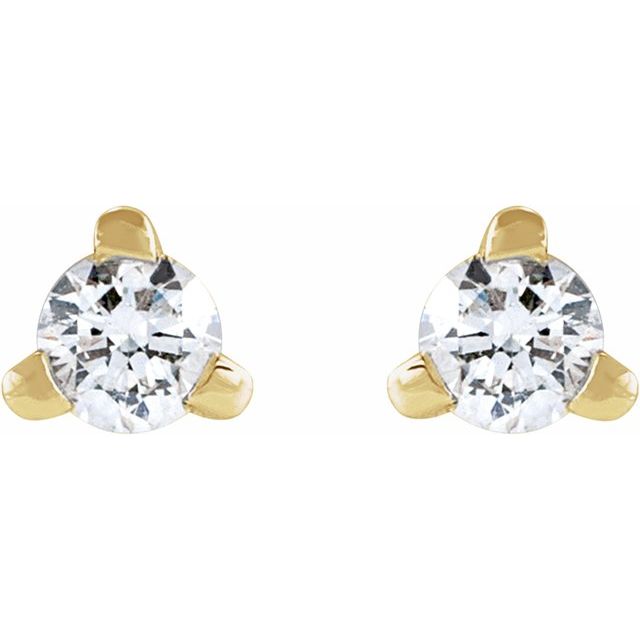 Round 3-Prong Press Fit Stud Earrings