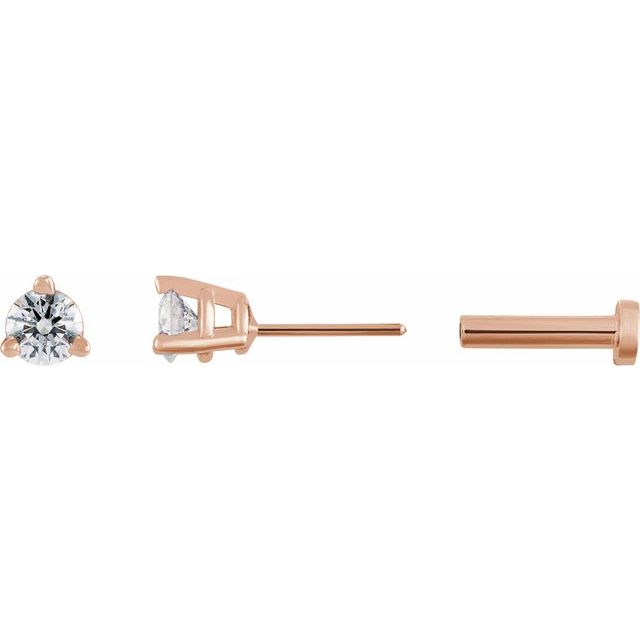 Round 3-Prong Press Fit Stud Earrings