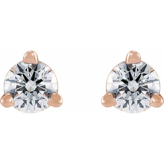 Round 3-Prong Press Fit Stud Earrings
