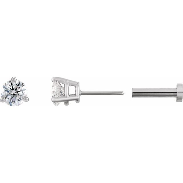 Round 3-Prong Press Fit Stud Earrings