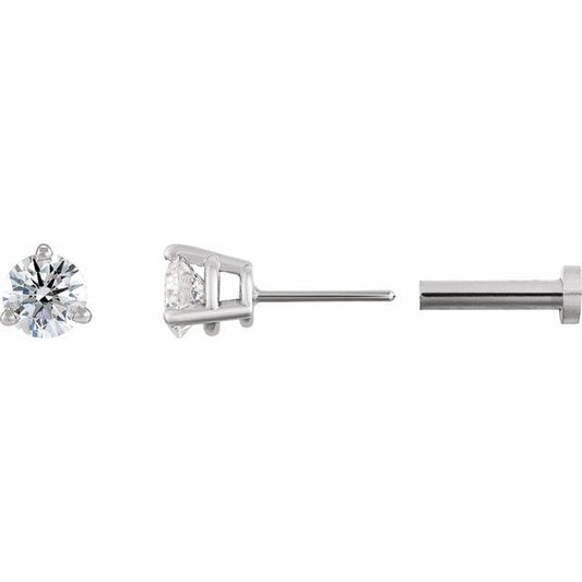 Round 3-Prong Press Fit Stud Earrings