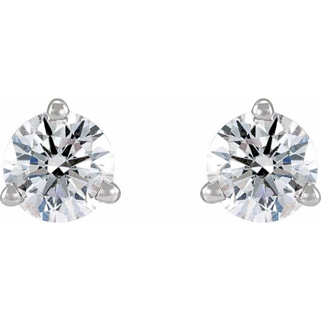 Round 3-Prong Press Fit Stud Earrings