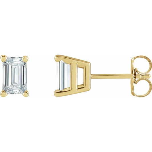 Emerald 4-Prong Stud Earrings