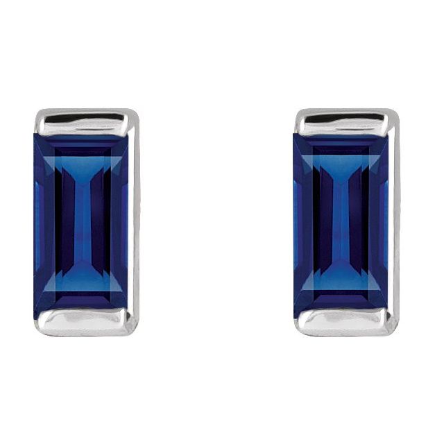 Straight Baguette Channel-Set Stud Earrings