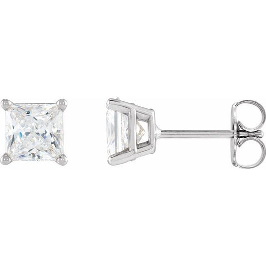 Square 4-Prong Lightweight Stud Earring