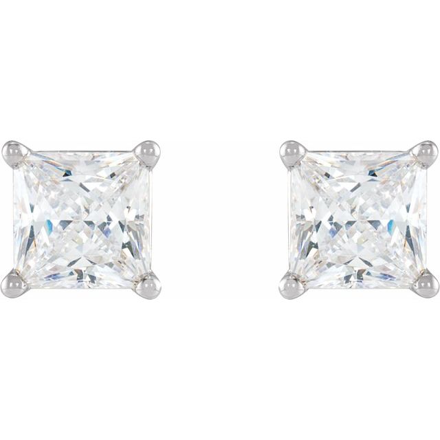 Square 4-Prong Lightweight Stud Earring