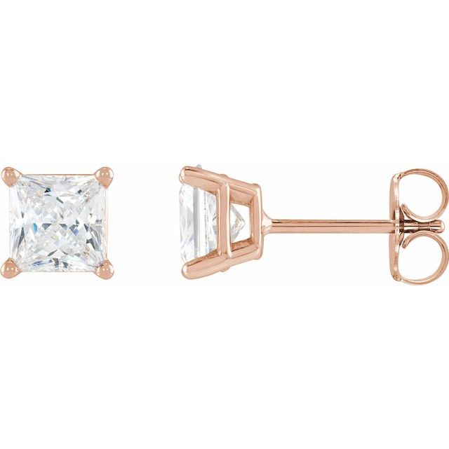 Square 4-Prong Lightweight Stud Earring