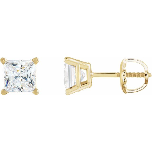 Square 4-Prong Lightweight Stud Earring