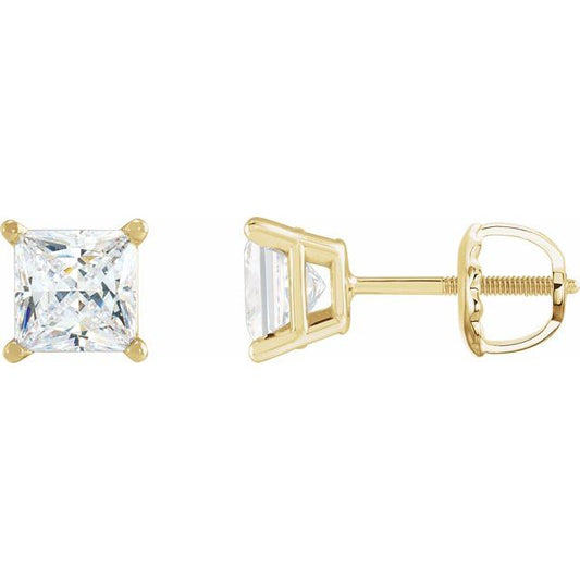 Square 4-Prong Lightweight Stud Earring