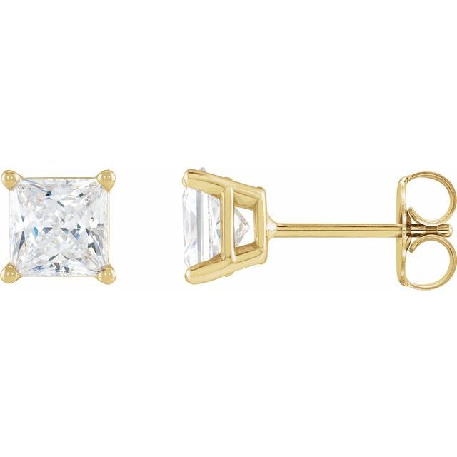 Square 4-Prong Lightweight Stud Earring