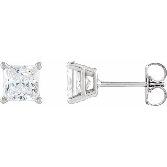 Square 4-Prong Lightweight Stud Earring