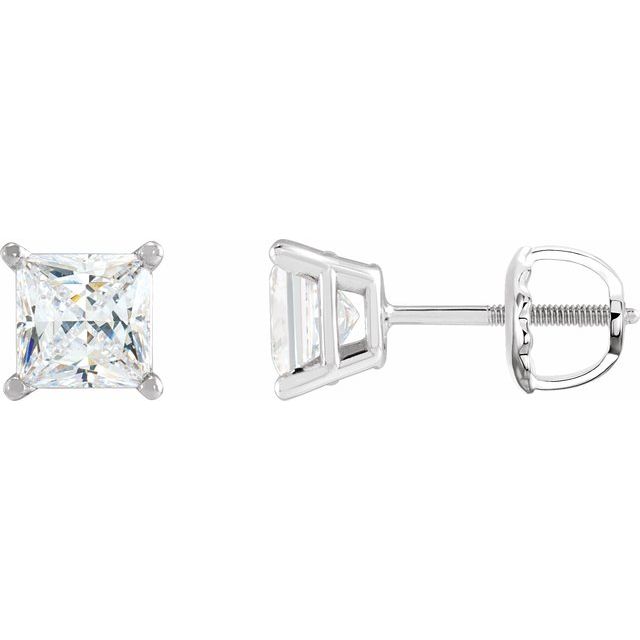Square 4-Prong Lightweight Stud Earring