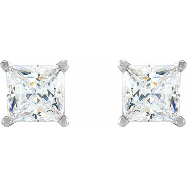 Square 4-Prong Lightweight Stud Earring