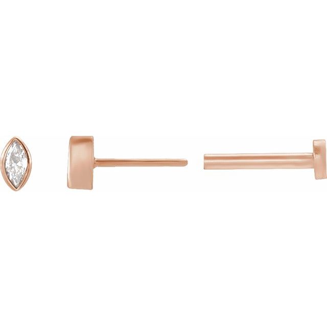 Marquise Bezel-Set Stud Earrings