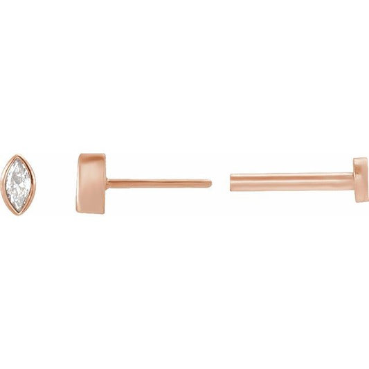 Marquise Bezel-Set Stud Earrings