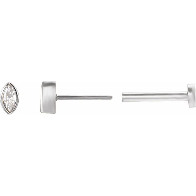 Marquise Bezel-Set Stud Earrings