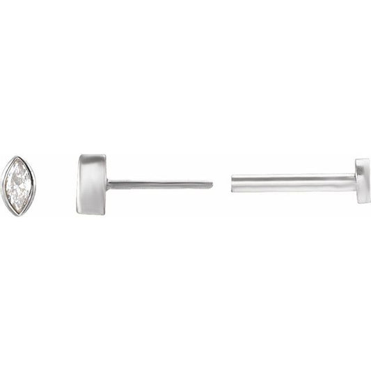 Marquise Bezel-Set Stud Earrings