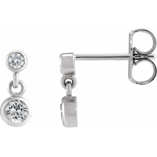 Two-Stone Bezel Set Earrings