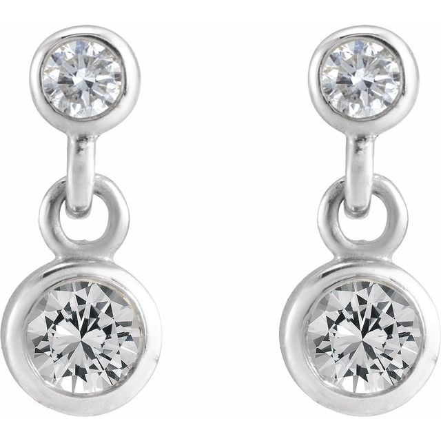 Two-Stone Bezel Set Earrings