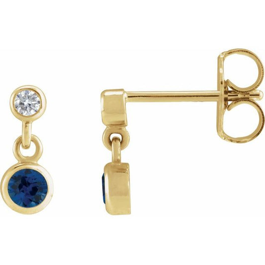 Two-Stone Bezel Set Earrings