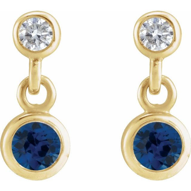Two-Stone Bezel Set Earrings