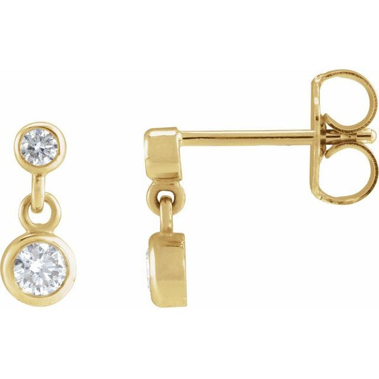 Two-Stone Bezel Set Earrings