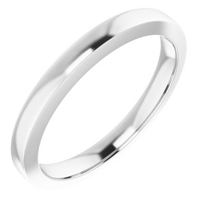 14K White Band for 10 mm Cushion Ring