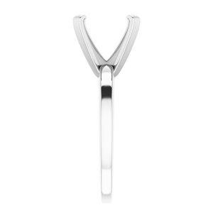 14K White 10x10 mm Cushion Solitaire Engagement Ring Mounting