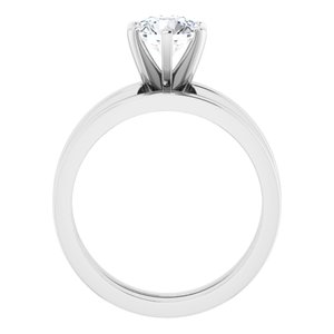 14K White 6.5 mm Round Solitaire Engagement Ring Mounting