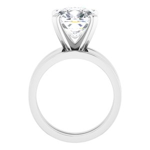 14K White 10x10 mm Cushion Solitaire Engagement Ring Mounting