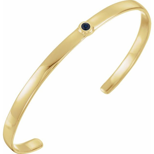 Bezel-Set Cuff Bracelet