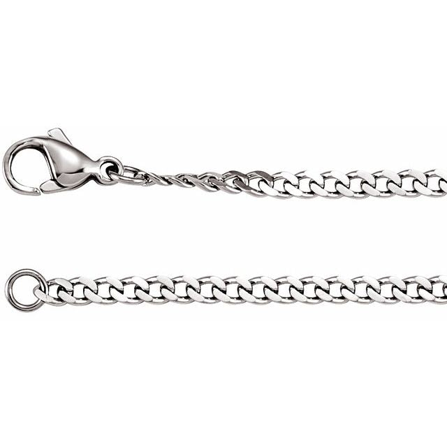 3.2 mm Stainless Steel Diamond-Cut Curb Chain