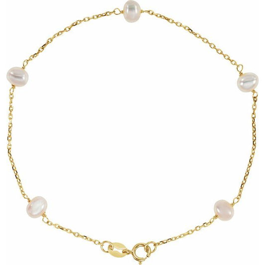 Pearl Station Necklace or Bracelet